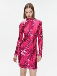 Fracomina Sukienka koktajlowa FQ23WD1002W66701 Różowy Slim Fit. Czerwone sukienki Fracomina, l, bez wzorów, z syntetyku, wizytowe, bez kołnierzyka, bez ramiączek. Za 334.99 zł.