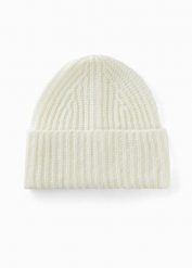 Czapka dzianinowa. Białe czapki bonprix, bez wzorów, z dzianiny. Za 52.99 zł.