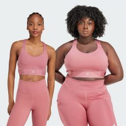 Biustonosz FastImpact Luxe Run High-Support. Czerwone bielizna sportowa Adidas, bez wzorów, z materiału. W wyprzedaży za 227.40 zł.