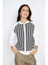 ASSUILI Kardigan w kolorze biało-czarnym rozmiar: 36. Białe kardigany Assuili, bez wzorów, z kaszmiru. Za 135.81 zł.