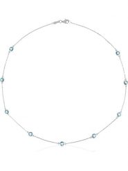 OR ÉCLAT Złoty naszyjnik "Colors" z topazami - dł. 42 cm rozmiar: onesize. Niebieskie naszyjniki OR ÉCLAT, z topazem, złote. Za 1,522.99 zł.