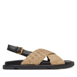 Sandały Marc O'Polo. Brązowe sandały Marc O'Polo, bez wzorów, bez obcasa, na płaskiej podeszwie, bez zapięcia. Za 569.99 zł.