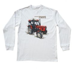 Zetor 7211 — bluzka z długim rękawem (Rozmiar: 7 - 8 lat; Kolor koszulki: biały; Rodzaj nadruku: Zetor 7211). Białe bluzki nikiniki, l, bez wzorów, z bawełny, biznesowe, bez kołnierzyka, bez ramiączek. Za 69.00 zł.