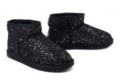 EMU AUSTRALIA W13186 Stinger Micro Milkyway black, botki damskie. Czarne botki EMU Australia, bez wzorów, ze skóry, bez obcasa, bez zapięcia. Za 699.90 zł.