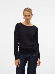 Vero Moda Sweter w kolorze czarnym rozmiar: L. Czarne swetry Vero Moda, l, bez wzorów, z bawełny, bez ramiączek. Za 96.83 zł.