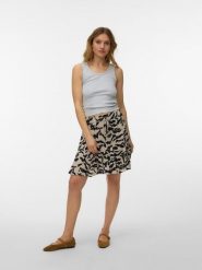 Vero Moda Spódnica w kolorze beżowo-czarnym rozmiar: M. Brązowe spódnice Vero Moda, na imprezę, m, bez wzorów, z wiskozy, klasyczne, mini, rozkloszowane. Za 87.40 zł.