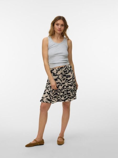 Vero Moda Spódnica w kolorze beżowo-czarnym rozmiar: M. Brązowe spódnice Vero Moda, na imprezę, m, bez wzorów, z wiskozy, klasyczne, mini, rozkloszowane. Za 78.84 zł.