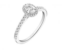 Pierścionek z białego złota z diamentami - 0,50 ct - próba 585. Białe pierścionki Apart, z diamentem, złote. Za 10,590.00 zł.