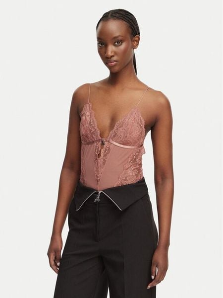Patrizia Pepe Body 2I0143/A602-B885 Brązowy. Brązowe body Patrizia Pepe, bez wzorów, z syntetyku. Za 396.99 zł.