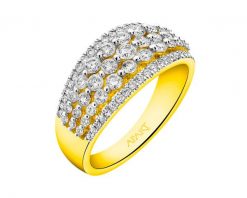 Pierścionek z żółtego złota z diamentami - 1,00 ct - próba 585. Żółte pierścionki Apart, z diamentem, złote. Za 13,590.00 zł.