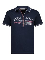 Geographical Norway Koszulka polo w kolorze granatowym rozmiar: S. Niebieskie koszulki polo Geographical Norway, s, bez wzorów, z bawełny, bez kołnierzyka, bez ramiączek. Za 79.45 zł.