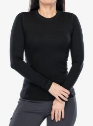 Bluza termoaktywna damska Sensor Merino DF Tee L/S. Czarne bluzy Sensor, l, bez wzorów, z materiału, bez kaptura. Za 285.99 zł.