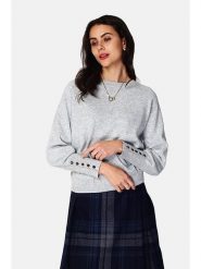 ASSUILI Sweter w kolorze szarym rozmiar: 34. Szare swetry Assuili, bez wzorów, bez ramiączek. Za 117.73 zł.