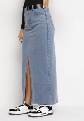Niebieska Jeansowa Spódnica Maxi z Paskiem Goergen. Niebieskie spódnice Born2be, s, z aplikacjami, z jeansu, maxi. Za 79.99 zł.