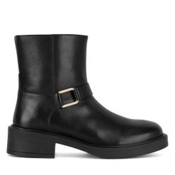 Botki Sergio Bardi. Czarne botki Sergio Bardi, bez wzorów, bez obcasa, na płaskiej podeszwie, bez zapięcia. Za 279.99 zł.