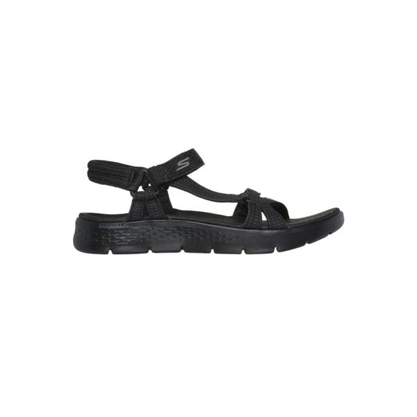 Sandały Skechers Model Go Walk Flex Sandal Kolor Czarny. Czarne sandały Skechers, bez wzorów, z materiału, bez obcasa, bez zapięcia. Za 229.99 zł.