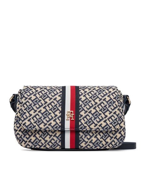 Tommy Hilfiger Torebka Th Jacquard Ess Crossover AW0AW19066 Niebieski. Niebieskie listonoszki TOMMY HILFIGER, bez wzorów, z materiału, bez dodatków. Za 489.99 zł.