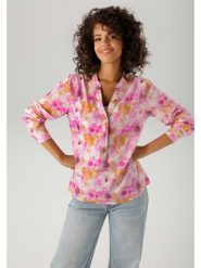 Aniston Bluzka w kolorze różowo-pomarańczowym rozmiar: 40. Różowe bluzki Aniston, bez wzorów, z wiskozy, bez kołnierzyka, bez ramiączek. Za 52.30 zł.