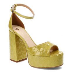 Zielone Sandały Armodo Stylowe Skórzane Obuwie. Zielone sandały Armodo, z aplikacjami, ze skóry, eleganckie, bez obcasa, na obcasie, bez zapięcia. Za 509.00 zł.