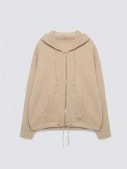 Bluza damska rozpinana z kapturem beżowa Grala 801. Brązowe bluzy Big Star, l, z aplikacjami, z dzianiny, z kapturem. Za 249.99 zł.