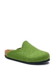 Comfortfusse Wełniane kapcie w kolorze zielonym rozmiar: 40. Zielone obuwie domowe Comfortfüße, bez wzorów, z materiału, z okrągłym noskiem, bez zapięcia. Za 178.79 zł.