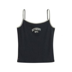 Damski tank top Superdry Athletic Essential. Niebieskie topy Superdry, bez wzorów, bez kołnierzyka, bez ramiączek. Za 102.20 zł.