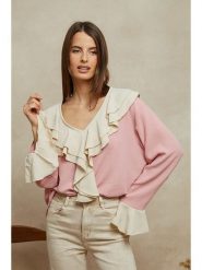 Plume Bluzka "Baxo" w kolorze jasnoróżowo-beżowym rozmiar: L. Różowe bluzki Plume, l, bez wzorów, bez kołnierzyka, bez ramiączek. Za 127.95 zł.