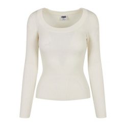 Sweter damski Urban Classics wide neckline. Białe swetry Urban Classics, na zimę, bez wzorów, bez ramiączek. Za 175.50 zł.