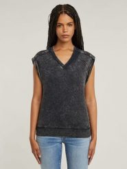 G-Star Koszulka w kolorze antracytowym rozmiar: XS. Czarne bluzki G-Star, xs, bez wzorów, z bawełny, retro, bez kołnierzyka, bez ramiączek. Za 143.99 zł.