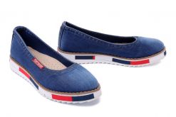 ARTIKER RELAKS 40C0208 jeans, czółenka damskie. Niebieskie baleriny Artiker Relaks, bez wzorów, z jeansu, bez obcasa. Za 224.90 zł.