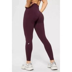 FABLETICS Damskie Legginsy Sportowe Wysoki Stan Seamless Scrunch. Czerwone legginsy FABLETICS, l, bez wzorów, z materiału, z podwyższonym stanem, na fitness i siłownię. Za 299.99 zł.