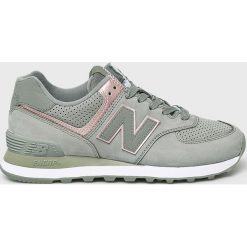 New Balance - Buty WL574NBL. Zielone obuwie sportowe New Balance, z materiału, bez zapięcia. W wyprzedaży za 349.90 zł.
