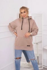 Bluza ocieplana z półgolfem ciemno beżowa. Brązowe bluzy KESI, l, bez wzorów, z bawełny, bez kaptura. Za 238.37 zł.