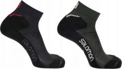 Skarpety sportowe do biegania Salomon Speedcross Ankle 2 pary. Czarne skarpety Salomon, bez wzorów, z elastanu. Za 105.00 zł.