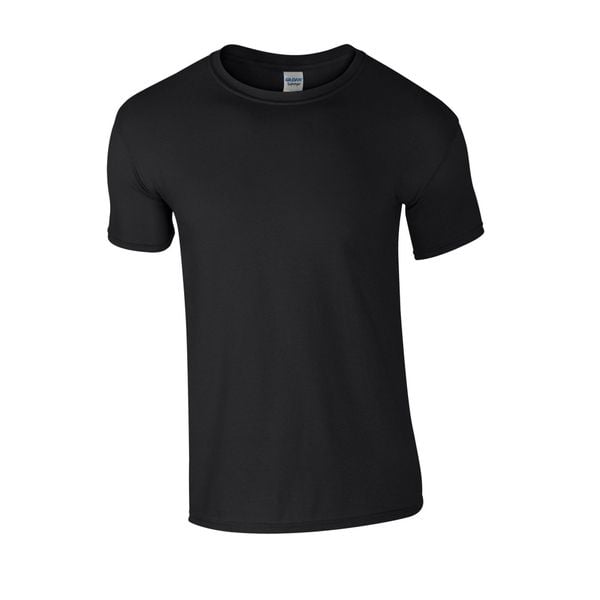 Koszulka Softstyle Dla Dorosłych Unisex. Czarne bluzki GILDAN, m, bez wzorów, sportowe, bez kołnierzyka, bez ramiączek. Za 30.99 zł.