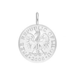 Zawieszka wisząca Moneta, 2 cm, SR. Brązowe bransoletki Lilou, posrebrzane. Za 149.00 zł.