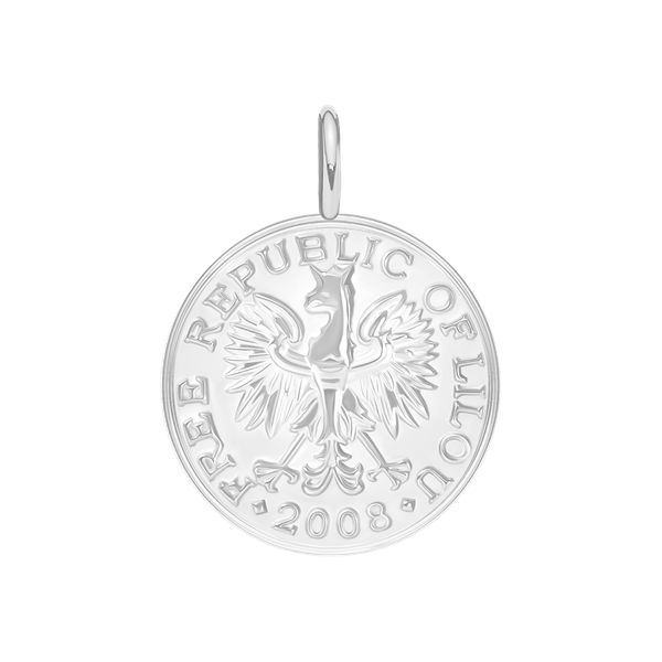 Zawieszka wisząca Moneta, 2 cm, SR. Brązowe bransoletki Lilou, posrebrzane. Za 149.00 zł.