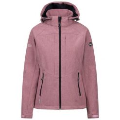 Trespass Fryatt - Damska kurtka softshell Light Mulberry Marl. Czerwone kurtki narciarskie Trespass, z aplikacjami, z gumy, bez kaptura, narciarskie. Za 414.99 zł.