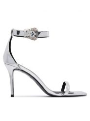 Versace Jeans Couture Sandały 80VA3S76 ZS406 Srebrny. Szare sandały Versace Jeans Couture, bez wzorów, z jeansu, bez obcasa, na szpilce, bez zapięcia. Za 969.99 zł.
