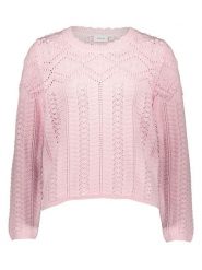 Vila Sweter w kolorze jasnoróżowym rozmiar: S. Różowe swetry Vila, s, bez wzorów, ze splotem, bez ramiączek. Za 83.22 zł.