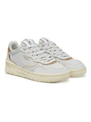 Pepe Jeans FOOTWEAR Skórzane sneakersy "Chester Distress" w kolorze złoto-białym rozmiar: 37. Białe trampki Pepe Jeans FOOTWEAR, bez wzorów, z jeansu, bez zapięcia. Za 154.43 zł.