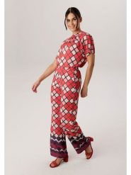 Aniston Spodnie w kolorze czerwono-jasnoróżowym rozmiar: 46. Czerwone spodnie materiałowe Aniston, bez wzorów, z materiału, z podwyższonym stanem. Za 173.99 zł.