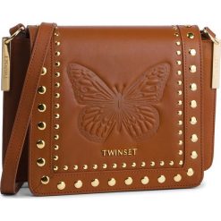 Torebka TWINSET - Tracolla 191TO8262 Cuoio 00057. Brązowe listonoszki Twinset, bez wzorów, ze skóry, bez dodatków. W wyprzedaży za 639.00 zł.