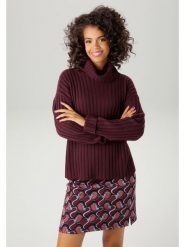 Aniston Golf w kolorze bordowym rozmiar: 38. Czerwone golfy Aniston, bez wzorów, ze splotem, bez ramiączek. Za 43.68 zł.