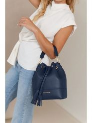 Lia Biassoni Skórzana torebka "Ancinale" w kolorze granatowym - 25 x 27 x 17 cm rozmiar: onesize. Niebieskie torby na ramię Lia Biassoni, bez wzorów, z materiału, na ramię, bez dodatków. Za 295.99 zł.