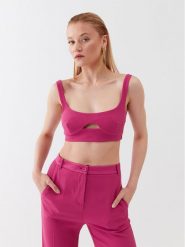 Patrizia Pepe Top 2C1454/A236-M447 Różowy Slim Fit. Czerwone topy Patrizia Pepe, m, bez wzorów, z wiskozy, bez kołnierzyka, bez ramiączek. Za 749.99 zł.