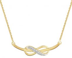 Naszyjnik z żółtego złota diamentami - nieskończoność - 0,04 ct - próba 375. Żółte naszyjniki Apart, z diamentem, złote. Za 1,759.00 zł.