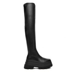 Kozaki DeeZee. Czarne kozaki DeeZee, bez obcasa, na płaskiej podeszwie, bez zapięcia. Za 249.99 zł.