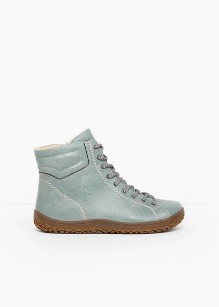 Buty barefoot marki Rieker z elastyczną podeszwą. Niebieskie botki bonprix, bez wzorów, bez obcasa, bez zapięcia. Za 339.99 zł.