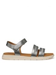 Geox Sandały D Dandra D55NNE 0BNEW C1357 Szary. Szare sandały Geox, bez wzorów, z materiału, bez obcasa, na płaskiej podeszwie, bez zapięcia. Za 249.99 zł.